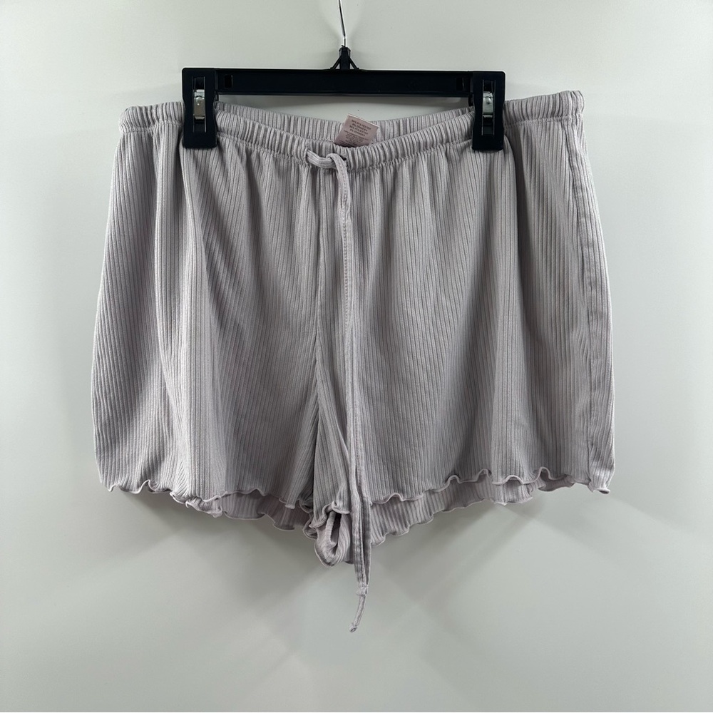 Juicy Couture Lavender Ribbed Lounge Shorts Bedazzled Logo Women’s Size XL